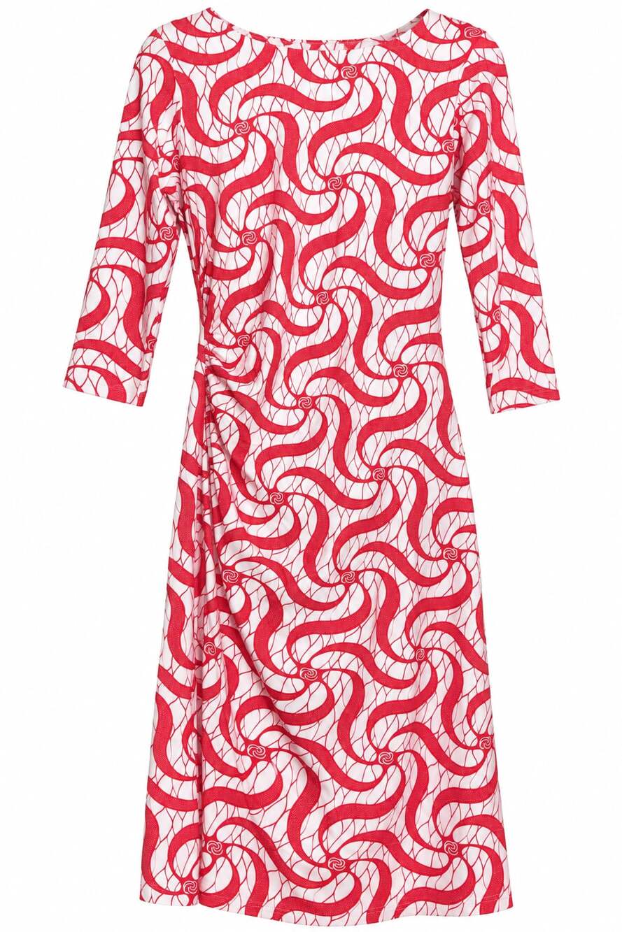 J.McLaughlin Dress Size S Red White Swirl Print